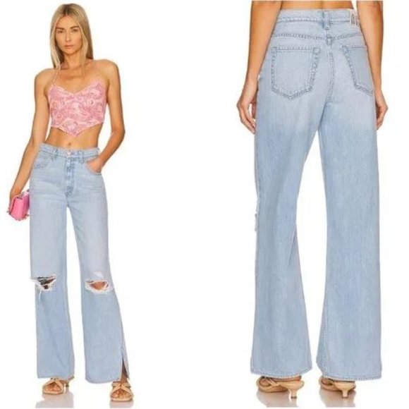 NWT Mother SNACKS The Fun Dip Puddle Sliced Jeans Lots of Nibbles 26 - Picture 2 of 15